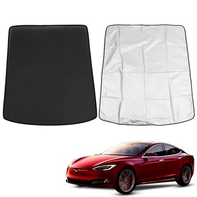 X AUTOHAUX Sunroof Panoramic Window for Tesla Model S Top Roof Polyester Automotive Sunshades Black 1 Pc