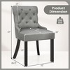 Costway Upholstered Dining Chairs Set of 2 w/ Rubber Wood Legs Padded Seat Nailhead Trim - 3 of 4