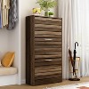 Famapy Wood Grain Design Shoe Cabinet Entryway Shoe Rack 3 Tier Shelves - 2 of 4