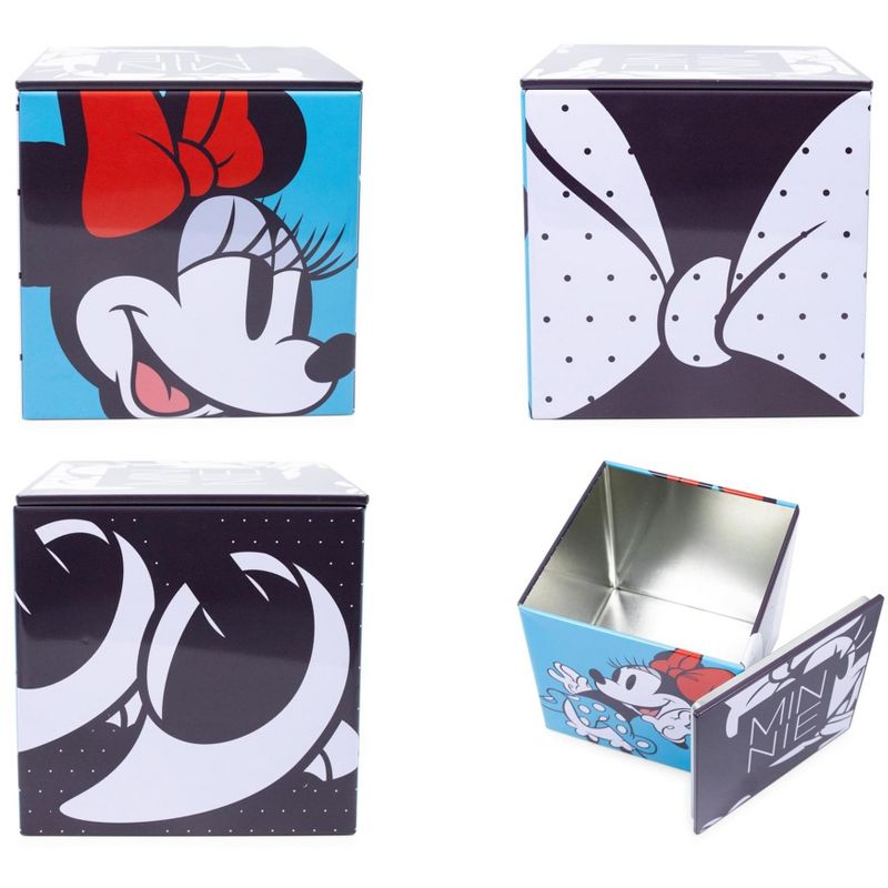 Ukonic Disney All Eyes on Minnie Mouse Tin Storage Box Cube Organizer w/ Lid | 4 Inches, 2 of 8