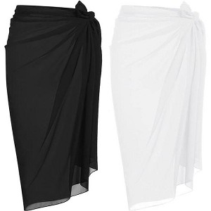 Ekouaer Women Sarong Swimsuit Coverups Chiffon Long Bikini Wraps Sheer Beach Bathing Suit Cover Up - 1 of 4