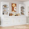Set of 2, 83.7"H Freestanding Kitchen Pantry Cabinet with Faux Marble Top, 5 Storage Drawers and Adjustable Shelves for Dining-The Pop Home - 3 of 4