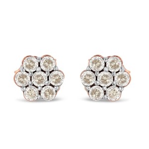 Haus of Brilliance 10K Rose Gold 1/2 Cttw Diamond Floral Stud Earrings - 1 of 4