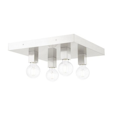 Livex Lighting Solna 4 - Light Flush Mount in  Brushed Nickel