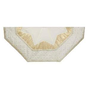 Kurt Adler 52-Inch Ivory Tree skirt with Quilted Border - 1 of 3
