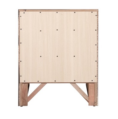 Marilla Cherry Wood 3-Drawer Nightstand, 28" Height