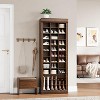 27-Compartment Tall Shoe Cabinet with Boot Storage - 30-Pair Capacity, High Boot Design, Anti-Tip System, MDF Construction - 2 of 4