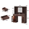 Makeup Vanity Desk with Sliding Mirror, Charging Station & LED Lights - 2 of 4