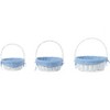 Traditional White Round Willow Gift Basket with Gingham Liner and Sturdy Foldable Handles, Food Snacks Storage Basket - 4 of 4