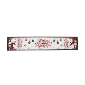 Unique Bargains Christmas Table Runner Polyester Red White 71"x14" 1 Pc - 1 of 4