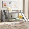 NicBex Twin over Twin Bunk Bed Pine Bed Frame with Storage Stairs, Guardrail, Convertible Slide and Ladder, No Box Spring Required - 2 of 4