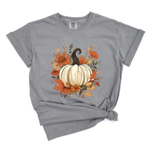 Simply Sage Market Fall Pumpkin Floral Garment Dyed Tee - 1 of 4