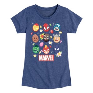 Girls' - Marvel - Easter Egg Group Fitted Short Sleeve Graphic T-Shirt - 1 of 4