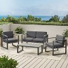 FIONECA 4-Piece Outdoor Chat Set, Patio Conversation Furniture with Cushions & Coffee Table, All-Weather Design for Garden, Porch, Backyard - 2 of 4