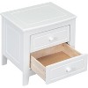 Nightstand Side Table with 2 Storage Drawers, Easy to Assemble, Mid-Century Vintage Bedside Table for Bedroom, Living Room, Salon, Office, White - 3 of 4