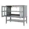 FURNIinspire Bathroom Storage Cabinets Modern Bathroom Vanity, Cabinet Organizer With Ceramic Sink, Adjustable Shelf, Open Shelf, Gray, 18.5"*36"*34" - 4 of 4