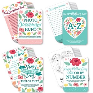 Big Dot of Happiness Colorful Floral Happy Mother's Day - 4 We Love Mom Party Games - 10 Cards Each - Gamerific Bundle - 1 of 4