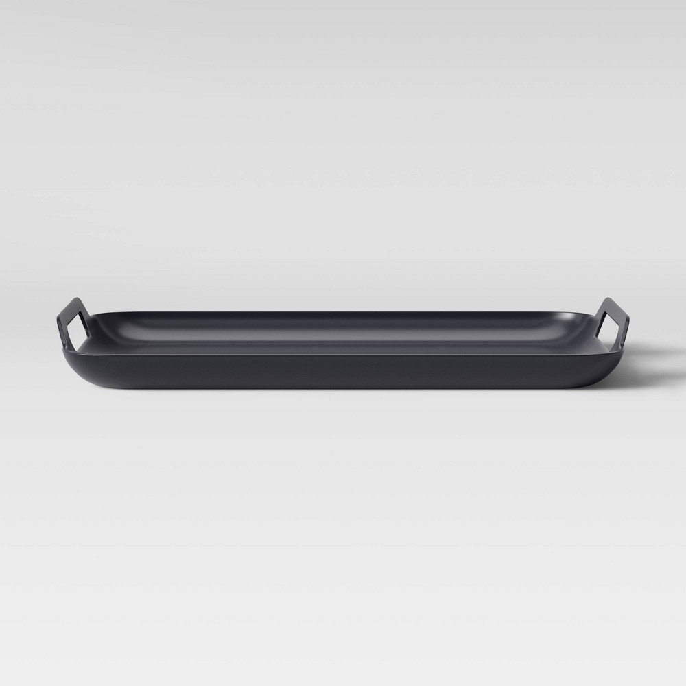 19.5" x 13.5" Plastic Serving Platter Gray - Made By Design™: Microwave & Dishwasher Safe, Rectangle Tray