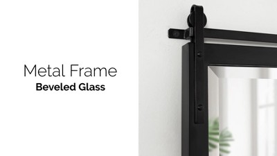 Chadbolt Black Rectangular Wall Mirror with Iron Bracket