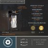 VAXCEL Milton Matte Black Motion Sensor Dusk to Dawn Outdoor Wall Light Transitional Clear Glass - 4 of 4