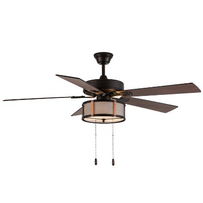 42" 5 Blade Zara Black and Bronze Lighted Ceiling Fan - River of Goods: LED Kit, Reversible Motor