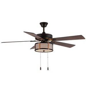 42" 5 Blade Zara Black and Bronze Lighted Ceiling Fan - River of Goods: LED Kit, Reversible Motor - 1 of 4