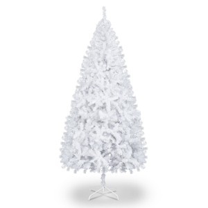 White Artificial Christmas Tree with PVC Branches, Durable Iron Base, Full Lifelike Design, Ideal Holiday Décor for Home and Office - 1 of 4