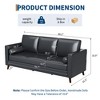 81" Leather Sofa for Living Room, Mid-Century Modern Couch with Deep Seats, Brown Faux Leather Couch, 3 Seat Sofa with Removable Cover for Apartment - 2 of 4