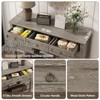 Entryway Table with Sliding Barn Doors & Drawers, Console Table Rustic Sofa Table - 3 of 4