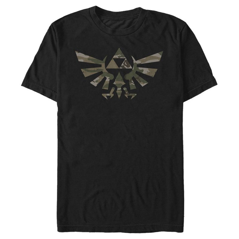 Men's Nintendo Legend of Zelda Triforce Camouflage Print T-Shirt, 1 of 5