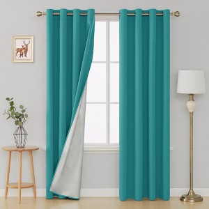 Deconovo Silver Coated Thermal Blackout Curtains (2 Panels) - 1 of 4