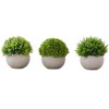 Monarch Specialties Artificial Plant 5 inch Tall Grass Indoor Faux Fake Table Greenery Potted Set Of 3 Decorative Green Plants Grey Pots - 2 of 4