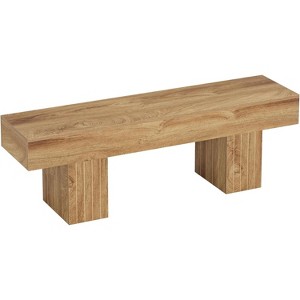 Tribesigns Wooden 55" Dining Bench, Farmhouse Entryway Bench, End of Bed Bench for Bedroom, Dining Room, Kitchen, Hallway - 1 of 4