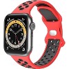 Worryfree Gadgets Silicone Band for Apple Watch 42mm 44mm 45mm 49mm Breathable Sports band iWatch Series 8 7 6 SE 5 4 3 2 1 for Men Women, Black/Gray - 2 of 4