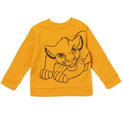Disney Lion King Simba Toddler Boys Fleece Sweatshirt Yellow 3t : Target