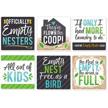Big Dot of Happiness Empty Nesters - Funny Empty Nest Party Decorations - Drink Coasters - Set of 6