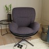 360° Swivel Office Chair,Modern Chenille Swivel Chair With Faux Leather And Metal Base Frame,Accent Chair For Living Room-Cuddlewood - 2 of 4