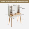 AZL1 Life Concept Vanity Desk Small with Sliding Mirror Two Fluted Drawers Big Storage Compact Practical Style for Bedroom, White, 36.71"*18.6"*10.93" - 3 of 4