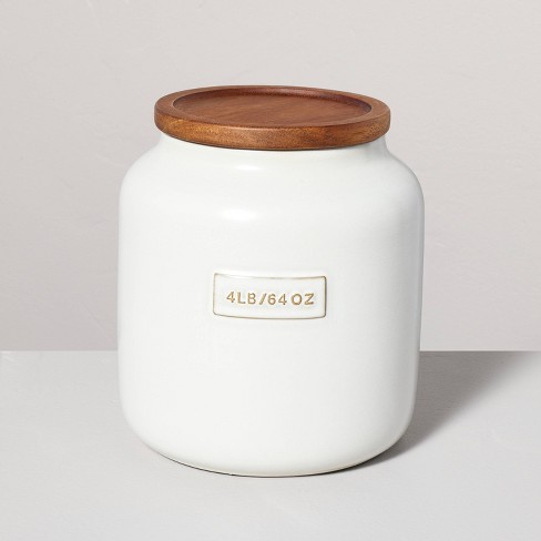 Tile Pattern Embossed Glass Airtight Jars with Wooden Lid