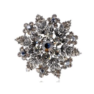 Anna-Kaci Rhinestone Crystal Royal Princess Crest Floral Wreath Bouquet Wedding Brooch Pin - 1 of 4