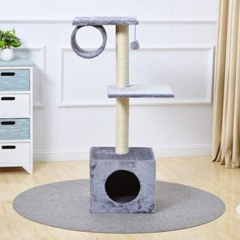 Two by Two Tulsa - Gray Scratching Post Cat Furniture - 41.5 in. Tall