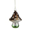Northlight Set of 3 Red, Brown and Green Fairytale Mushroom Glass Christmas Ornaments - 3 of 4