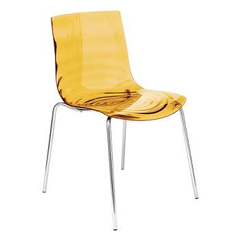 LeisureMod Astor Modern Acrylic Dining Chair With Metal Legs