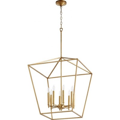 Quorum Lighting Gabriel 8-Light Entry Pendant, Gold Leaf, 22W x 26.25H, Dry Rated
