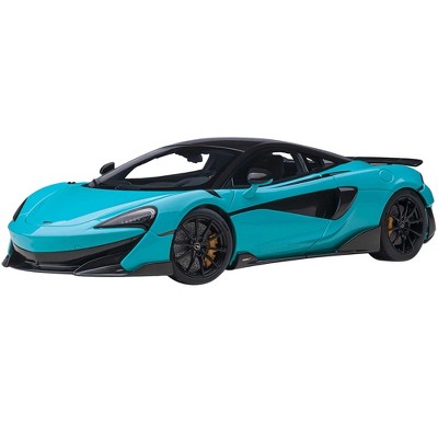 McLaren 600LT Fistral Blue and Carbon 1/18 Model Car by Autoart