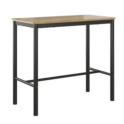 GlasFlength Bar Table，Industrial Modern Bar Table with Sturdy Metal Frame, Easy Assembly, Brown, 47.2"*23.6"*41.3"