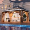 Aoxun 12 x 16Ft Hardtop Gazebo with Polycarbonate Double Roof, Aluminum Frame, Curtains & Netting - 2 of 4