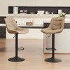 YOUNIKE Adjustable Swivel Counter Height Bar stools Set of 2 Modern Leather Island Barstools Seat Size 19.69"Wx15.75"Dx(22.83-32.28)"H - 3 of 4