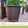 Suncast Sonora 22 Inch Resin Wicker Indoor or Outdoor Decorative Garden Flower Planter for Entryways and Backyard Patios, Dark Brown - 4 of 4
