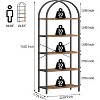 Coucheta 70 Inch Tall Arched Bookshelf – 5-Tier Tall Bookcase, Multiple colors Modern Storage Shelf, Holds 30lbs/Shelf for Living Room & Bedroom - 2 of 4